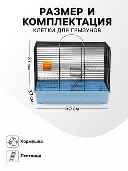Клетка для грызунов «Сеня 2», 50×37×37 см, цвет МИКС