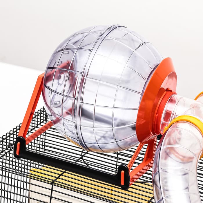 Клетка для грызунов малая, 40×25×22 см, с лабиринтом, колесом и домом, цвет МИКС