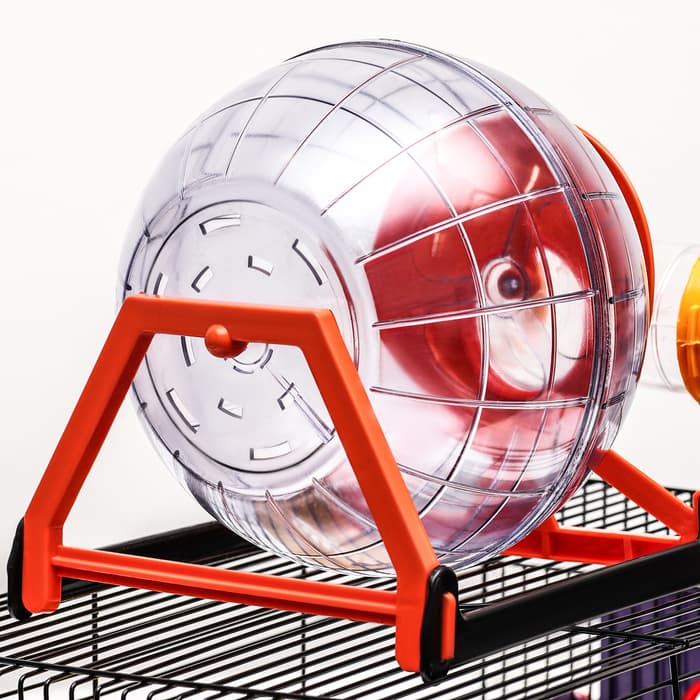 Клетка для грызунов малая, 40×25×22 см, с лабиринтом, колесом и домом, цвет МИКС