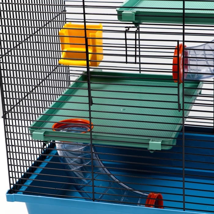 Клетка для грызунов «Дом», 39×29×49 см, трехярусная, цвет МИКС