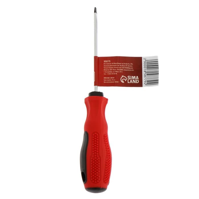 Отвертка шлицевая ЛОМ, магнит, двухкомпонентная рукоятка, SL3×75 мм