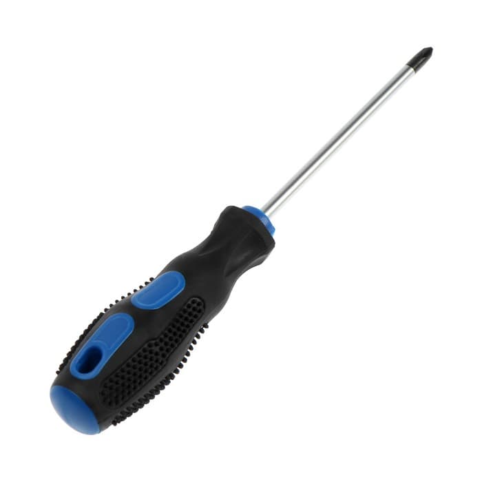 Отвертка крестовая ТУНДРА, сатин, магнит, двухкомпонентная рукоятка, PH1×100 мм