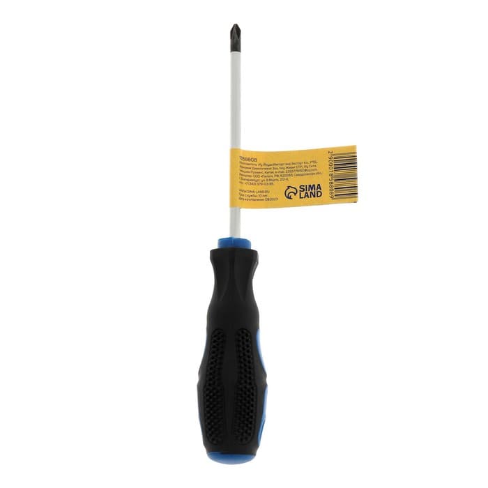 Отвертка крестовая ТУНДРА, сатин, магнит, двухкомпонентная рукоятка, PH1×100 мм