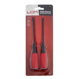 Набор отверток ЛОМ, обрезиненные рукоятки, PH1/SL5×100 мм, 2 шт.