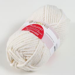 Пряжа для вязания спицами, крючком «Пехорский текстиль. Осенняя», 25% шерсть, 75% ПАН, 150 м/200 г, (01 белый)