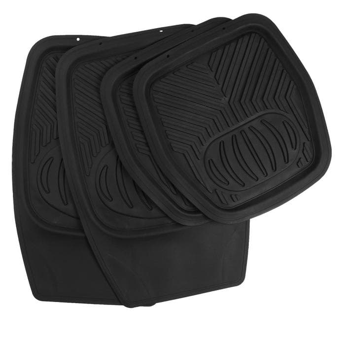 Набор автомобильных ковриков TORSO, резина, 70×48 см, 50×48 см, черный, 4 шт.