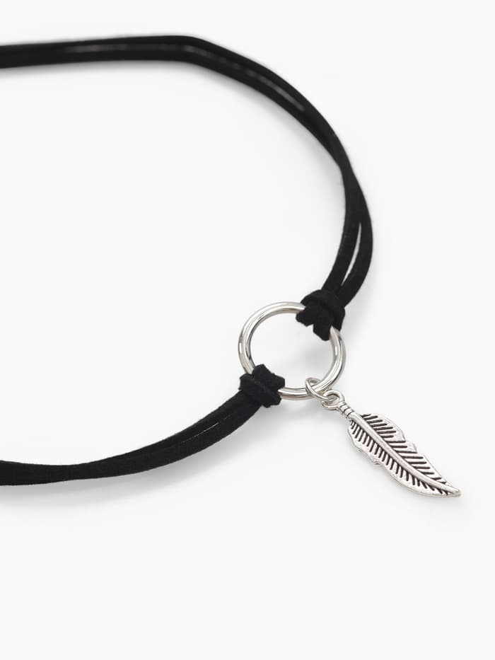 Чокер «Ассорти романтика», набор 4 шт. чёрный в серебре, 30.5 см