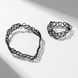 Набор 2 предмета: чокер, браслет «Классика», чёрный, 30 см