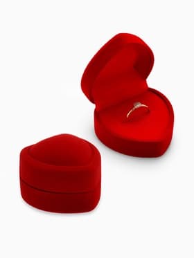 Футляр под кольцо, серьги «Сердце с рамкой из точек», бархатный, 4.5×4.5 см, красный