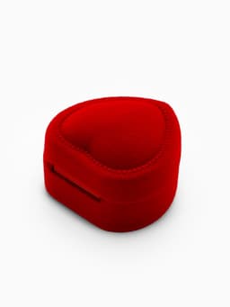 Футляр под кольцо, серьги «Сердце с рамкой из точек», бархатный, 4.5×4.5 см, красный