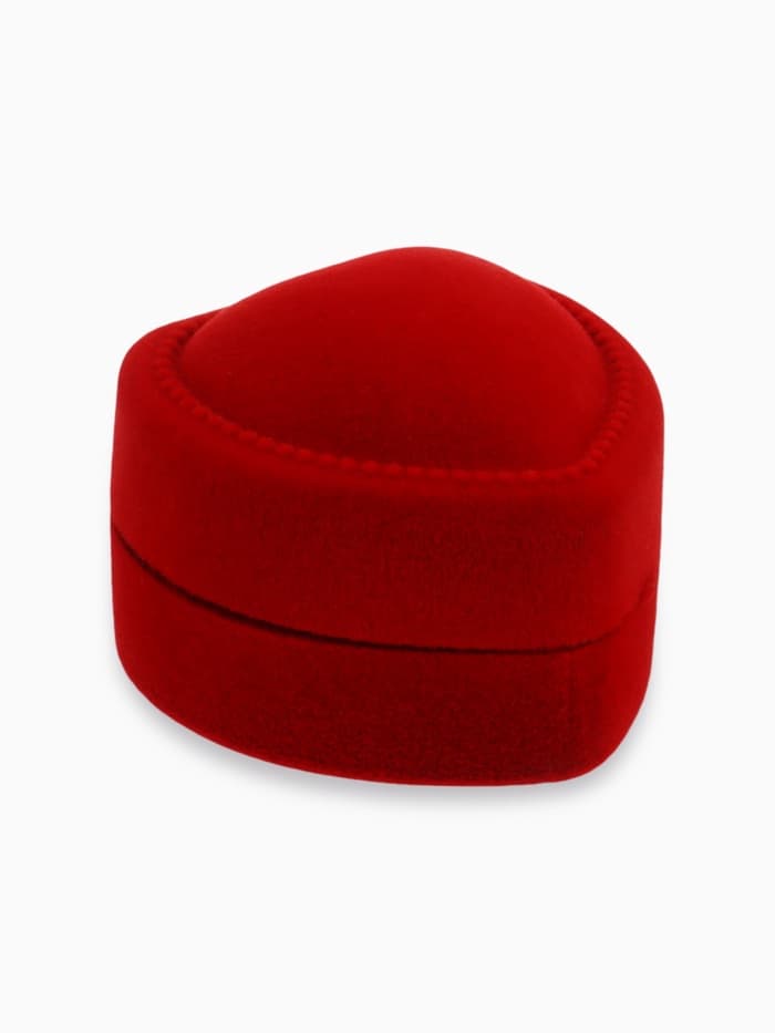 Футляр под кольцо, серьги «Сердце с рамкой из точек», бархатный, 4.5×4.5 см, красный