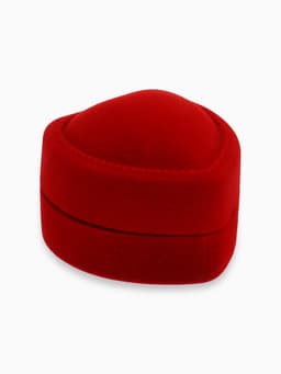 Футляр под кольцо, серьги «Сердце с рамкой из точек», бархатный, 4.5×4.5 см, красный