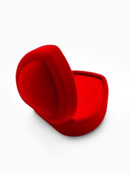 Футляр под кольцо, серьги «Сердце с рамкой из точек», бархатный, 4.5×4.5 см, красный