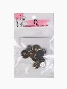 Основа для броши/значка (набор 5 шт.), площадка 1.5 см, цвет серебро