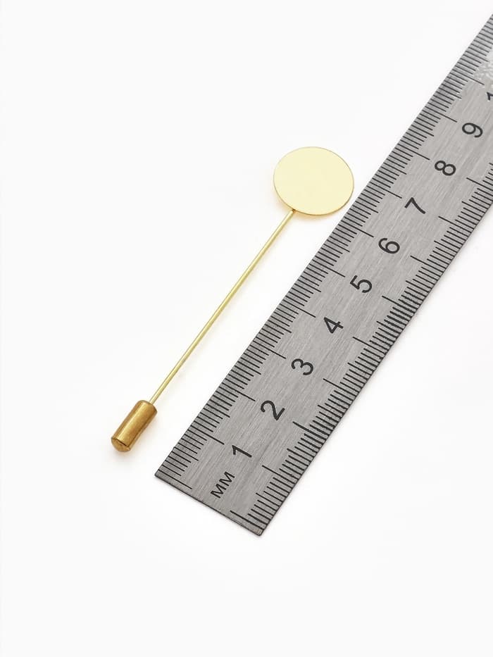 Основа «Брошь-игла» L= 7.2 см, площадка 1.5 см (набор 5 шт.), цвет золото