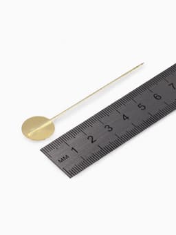 Основа «Брошь-игла» с бусиной d=1 см (набор 5 шт.), L=7.5 см, площадка 1.5 см, цвет золото