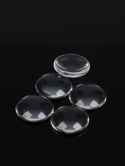 Кабошон стекло, круг 18 мм (набор 5 шт.), прозрачный