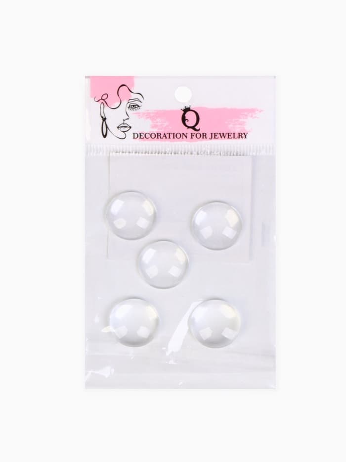 Кабошон стекло, круг 18 мм (набор 5 шт.), прозрачный