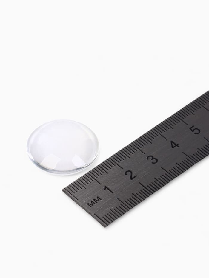 Кабошон стекло, круг 25 мм (набор 3 шт.), прозрачный