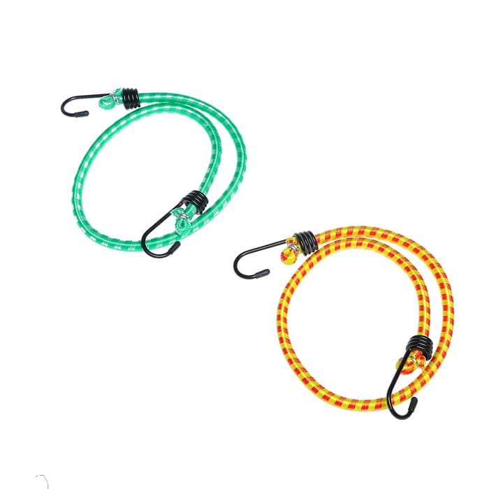 Резинка для крепления багажа TORSO, 60 см, d=8 мм, металлические крючки, МИКС, набор 2 шт.