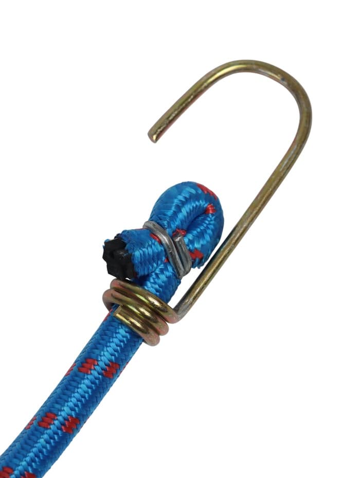 Резинка для крепления багажа TORSO, 80 см, d=8 мм, металлические крючки, МИКС, набор 2 шт.