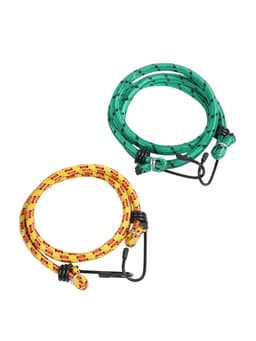 Резинка для крепления багажа TORSO, 80 см, d=8 мм, металлические крючки, МИКС, набор 2 шт.