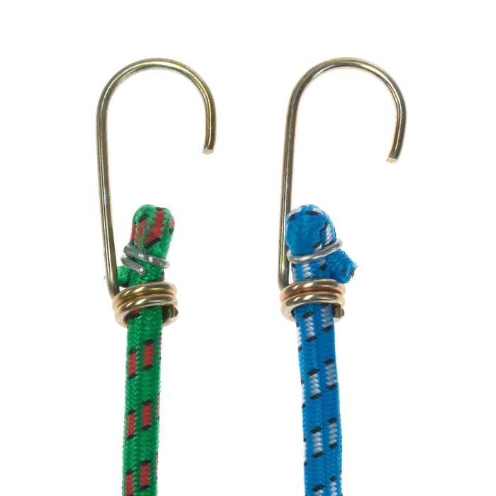 Резинка для крепления багажа TORSO, 100 см, d=8 мм, металлические крючки, МИКС, набор 2 шт.