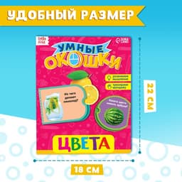 Книжка картонная с окошками «Цвета», 10 стр.