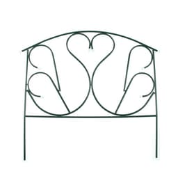 Ограждение декоративное, 69×410 см, 5 секций, с заглушками, металл, зелёное, «Лебедь»