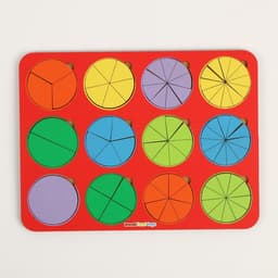 Рамка - вкладыш WoodLand Toys «Круги», дроби, 12 шт., 1 уровень, МИКС