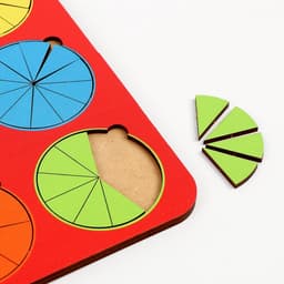 Рамка - вкладыш WoodLand Toys «Круги», дроби, 12 шт., 1 уровень, МИКС