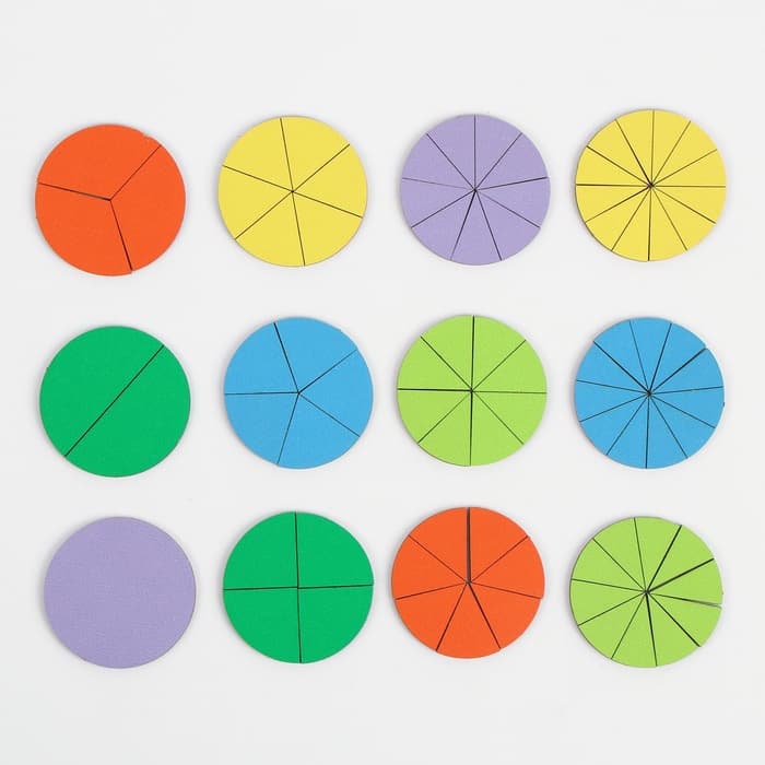 Рамка - вкладыш WoodLand Toys «Круги», дроби, 12 шт., 1 уровень, МИКС