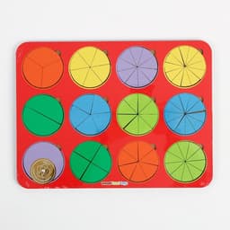 Рамка - вкладыш WoodLand Toys «Круги», дроби, 12 шт., 1 уровень, МИКС