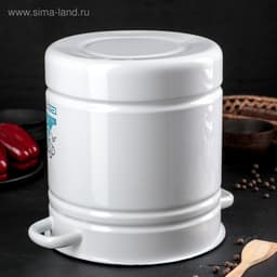 Мантоварка - позница, 12 л, 4 вставки, эмалированная, цилиндрическая, белая, рисунок МИКС