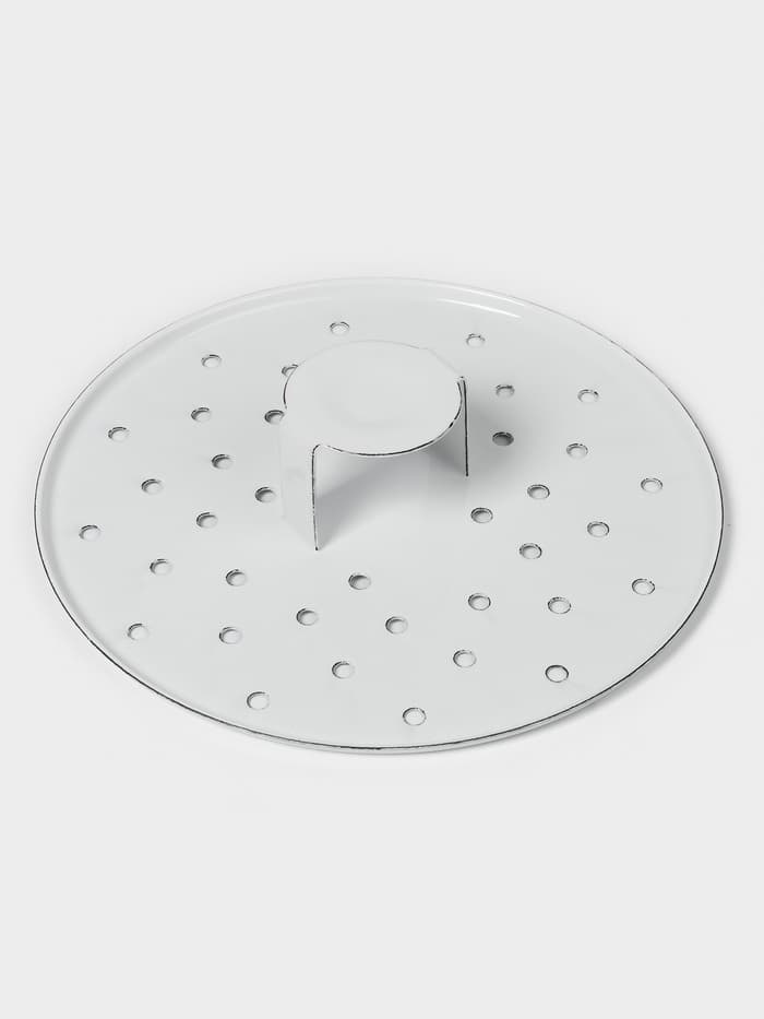 Мантоварка - позница, 12 л, 4 вставки, эмалированная, цилиндрическая, белая, рисунок МИКС