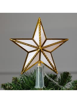 Светодиодная верхушка на ёлку «Звезда золотистая», 15 см, 10 LED, 220 В, свечение мульти