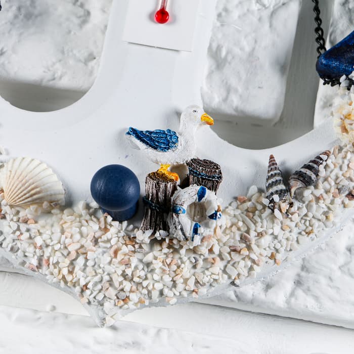 Декор настенный, панно с термометром «Якорь с цепью», 33×23×5 см