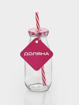 Бутыль «Лаконичность», 350 мл, с крышкой и трубочкой, 6.5×15.5 см, стекло