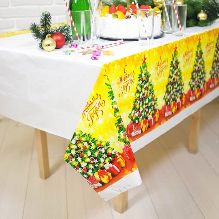 Скатерть одноразовая «С Новым Годом», 180×137 см