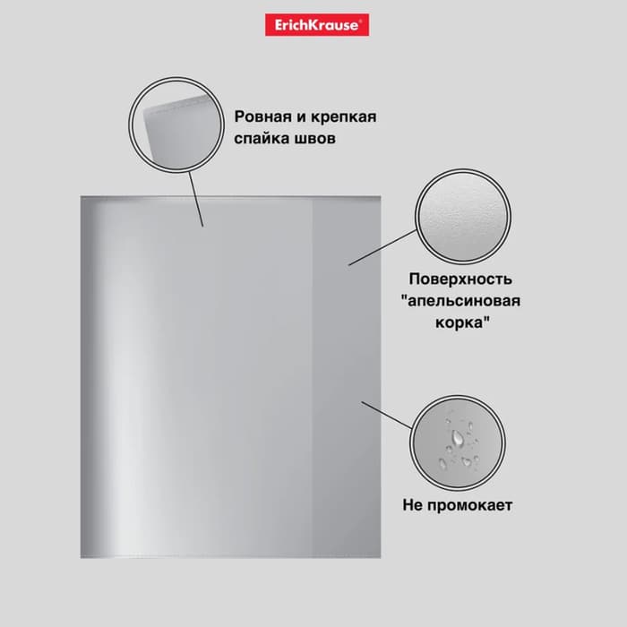 Набор обложек ПП 10 штук, 212×347 мм, 50 мкм, ErichKrause Fizzy Clear, для тетрадей и дневников, фиксированная, с тиснением