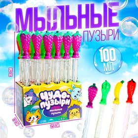 Мыльные пузыри Funny toys «Фрукты», 100 мл, МИКС