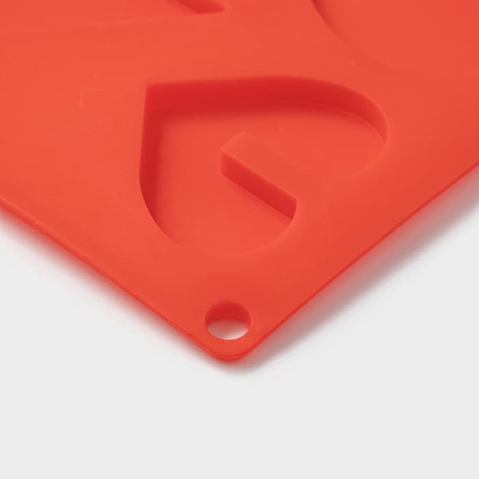 Форма для шоколада 3D Доляна «Сердце», силикон, 17×29 см, 6 ячеек (8.5×6.2 см), МИКС