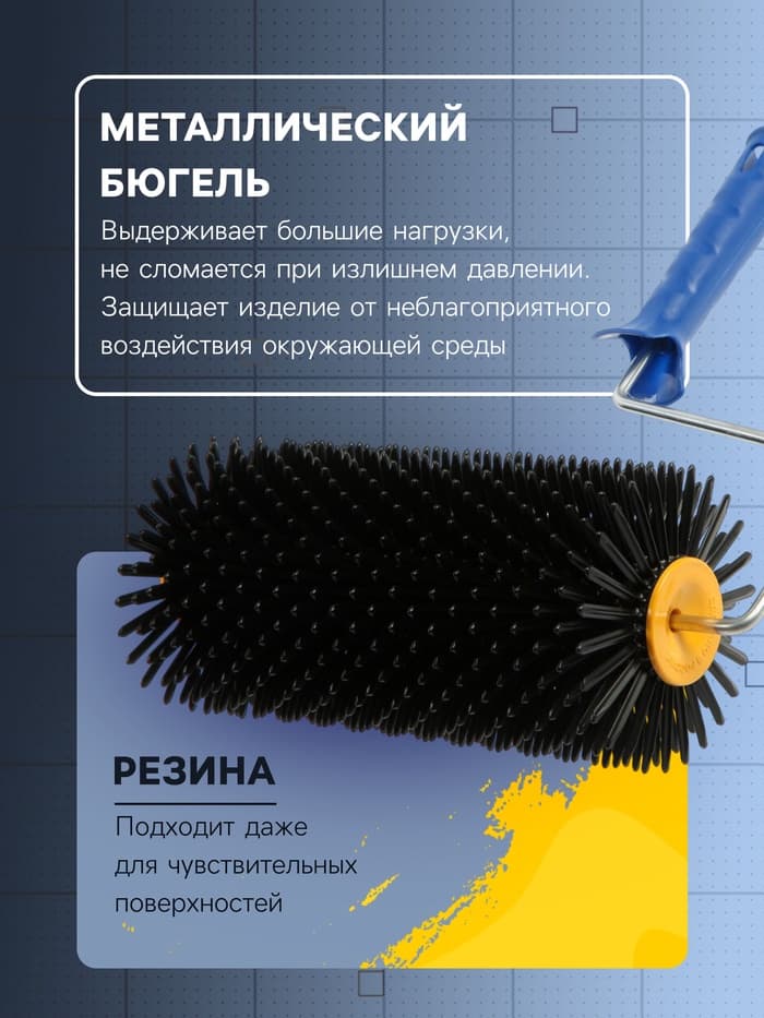 Валик игольчатый ТУНДРА, 240 мм, высота иглы 28 мм