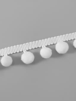 Тесьма декоративная с помпонами, 25±5 мм, 8±0.5 м, белая