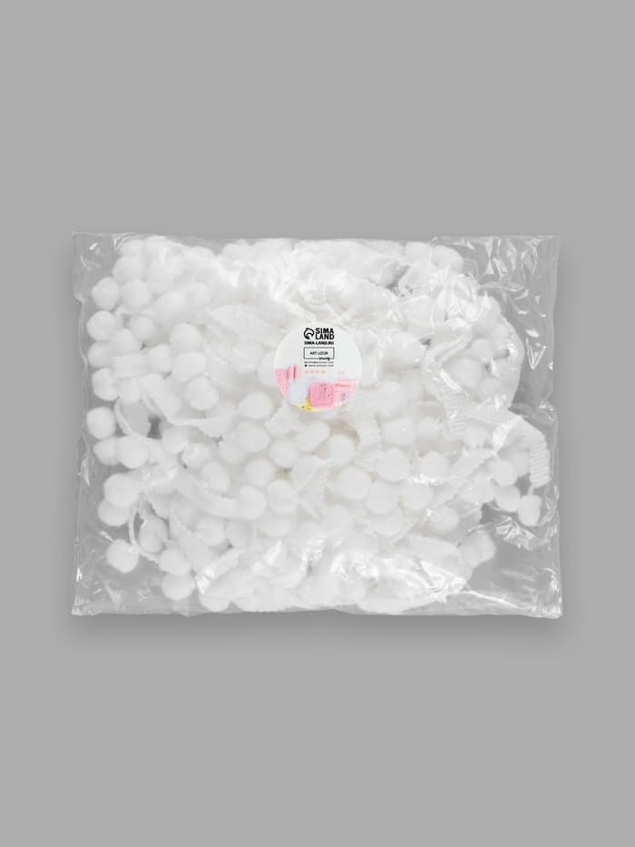 Тесьма декоративная с помпонами, 25±5 мм, 8±0.5 м, белая