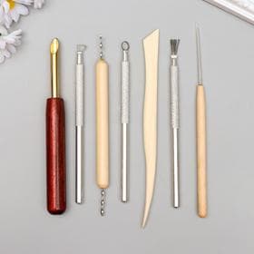 Инструменты для творчества набор 7 шт., дерево, металл, 14 см 20.8×8 см