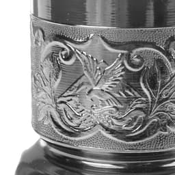 Подстаканник, со стаканом 250 мл, медь, стекло, серебристый