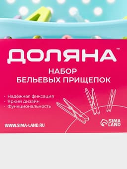 Прищепки для белья в синей корзинке Доляна, 6 см, 20 шт., МИКС