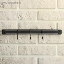 Держатель для ножей магнитный с крючками Доляна «Линия», 34 см