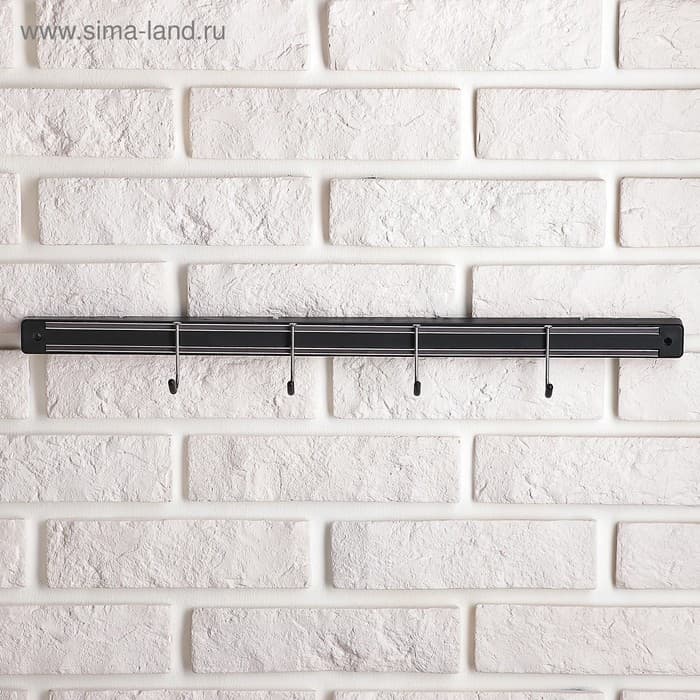 Держатель для ножей магнитный Доляна «Линия», с крючками, 51 см